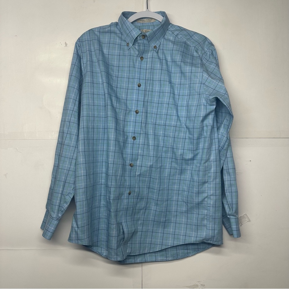 Men's Blue Plaid Shirt L.L. Bean size medium